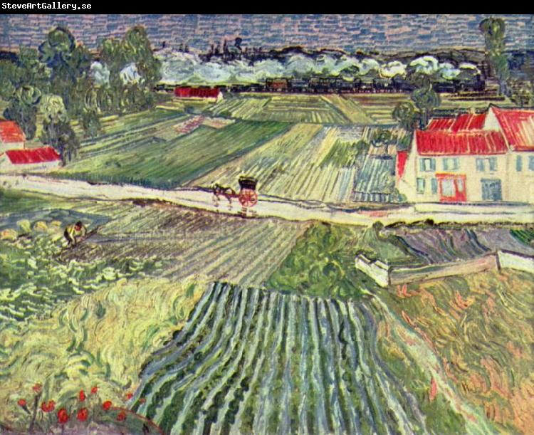 Vincent Van Gogh Landschaft bei Auvers im Regen
